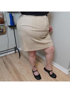 Vintage Carolina Blues khaki stretch skirt 16W plus size